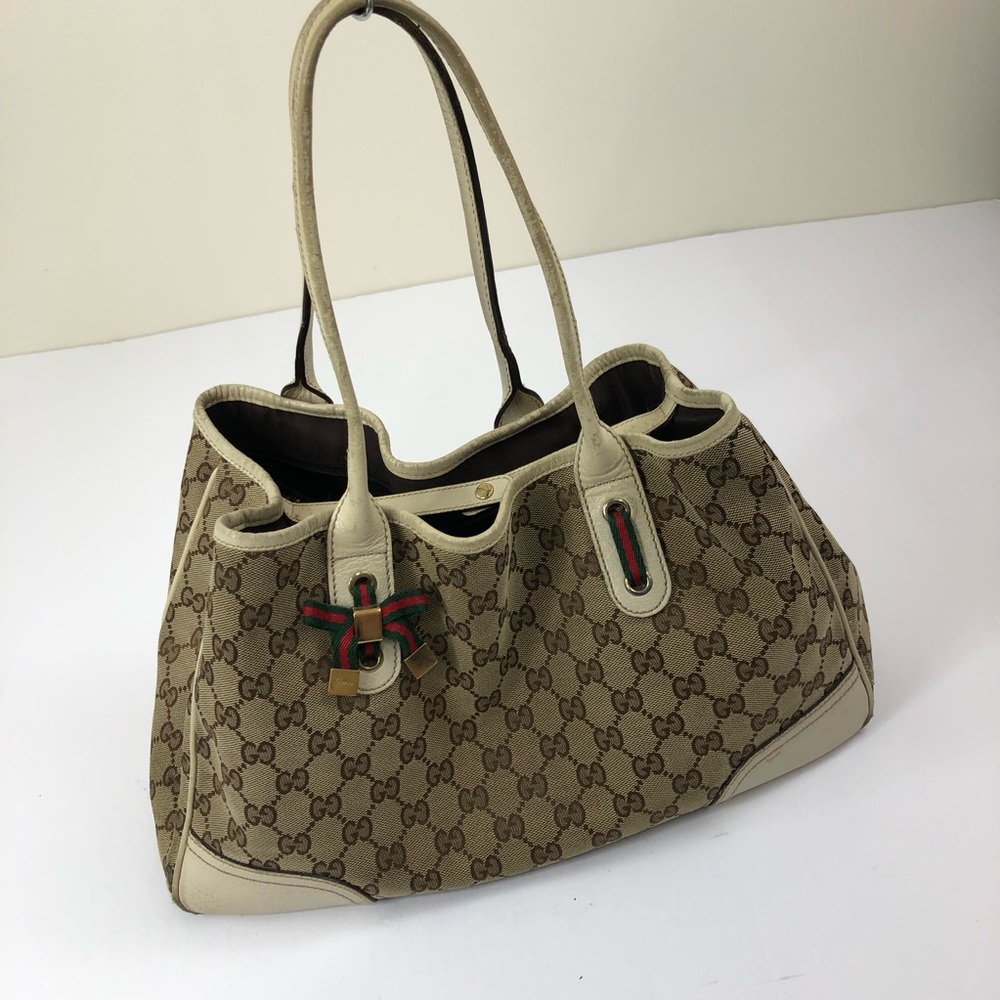 Gucci Beige and Brown GG Pattern Tote